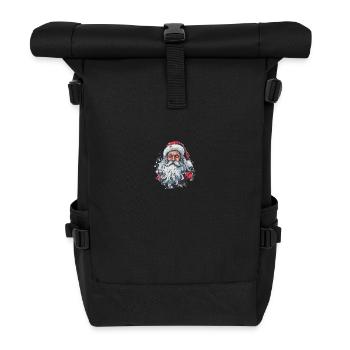 Weihnachtsmann - Rolltop Rucksack - Schwarz - Vorne