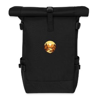 Herbstliche Landschaft - Rolltop Rucksack - Schwarz - Vorne