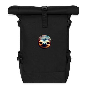Buntes abstraktes Faultier, Kreatives Tierdesign - Rolltop Rucksack - Schwarz - Vorne