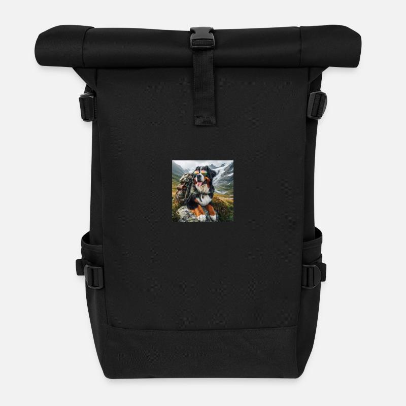 Berner Sennenhund - Rolltop Rucksack - Schwarz