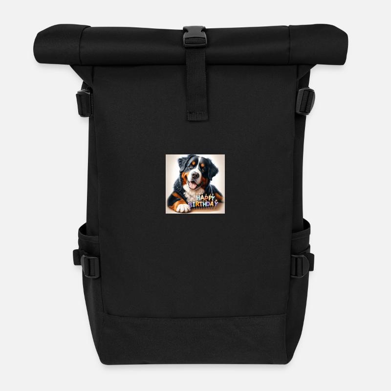 Berner Sennenhund - Rolltop Rucksack - Schwarz