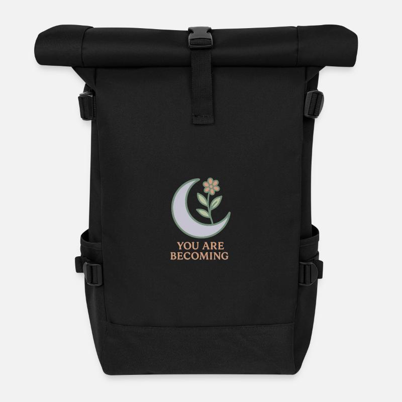 Mondblüte: Du wirst wachsen - Rolltop Rucksack - Schwarz