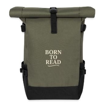 Born to Read Vintage Typography - Sac à dos roll top - olive/noir - Devant