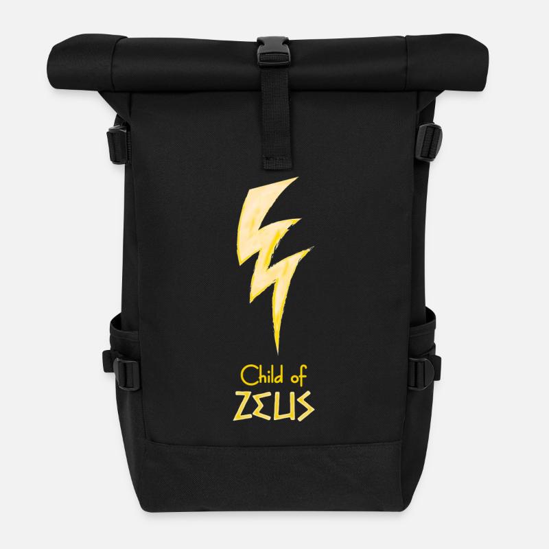Child of Zeus – Percy Jackson inspired design - Roll Top Backpack - black
