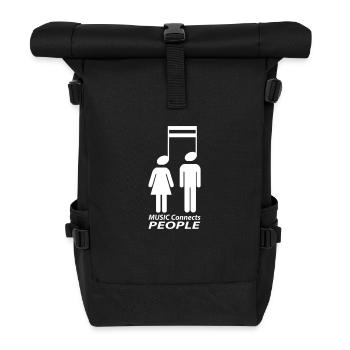 music connects people - Roll Top Backpack - black - Front