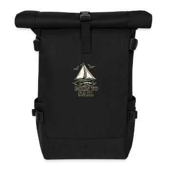 Born to Sail – Voilier d’aventure design vintage - Sac à dos roll top - noir - Devant
