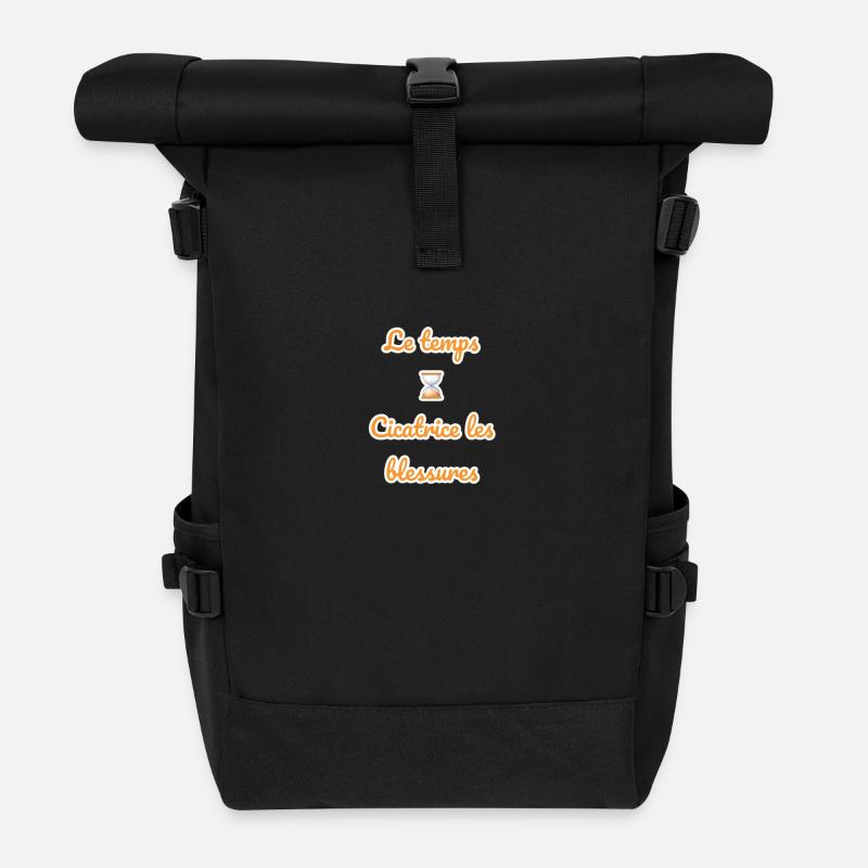 Le temps - Sac à dos roll top - noir
