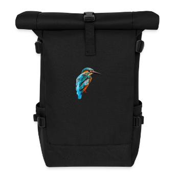 063 - Eisvogel - Rolltop Rucksack - Schwarz - Vorne