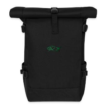 Aviateur d'avion avec coeur - Sac à dos roll top - noir - Devant
