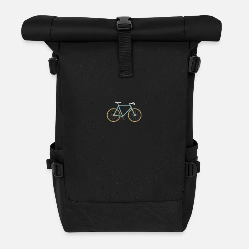 Rennrad / Singlespeed / Fahrrad - Rolltop Rucksack - Schwarz