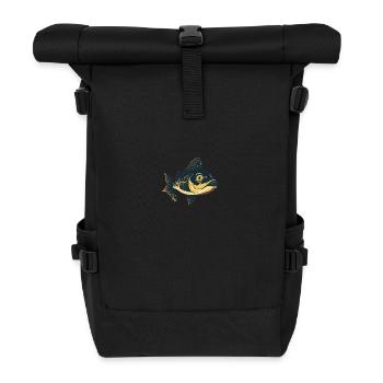 Fish pike perch angler - Roll Top Backpack - black - Front