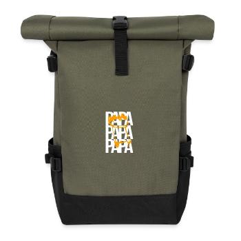 DAD and Child's Drawing - Roll Top Backpack - olive/black - Front
