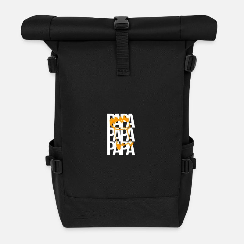 DAD and Child's Drawing - Roll Top Backpack - black