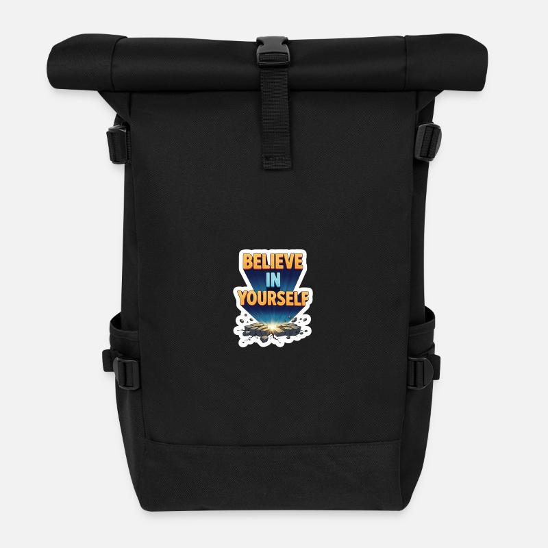 Believe In Yourself Power Burst - Roll Top Backpack - black