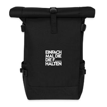 Eins nach dem Anderen der Reihe nach - Rolltop Rucksack - Schwarz - Vorne