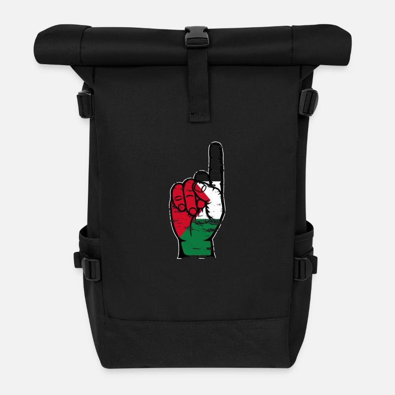 Palestine flag number 1 used - Roll Top Backpack - black