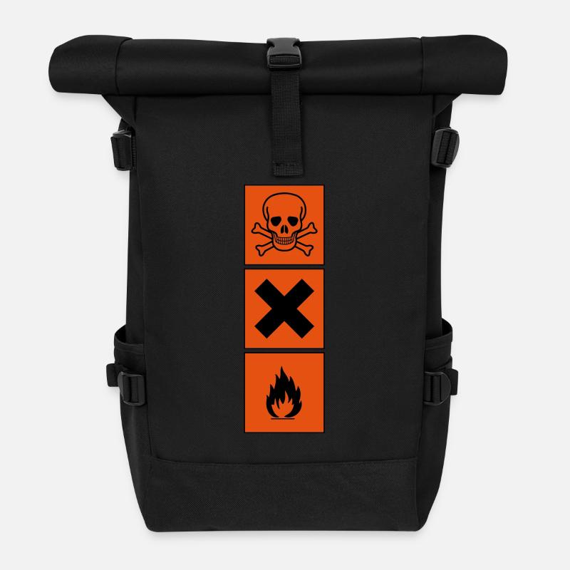 signe de danger - Sac à dos roll top - noir