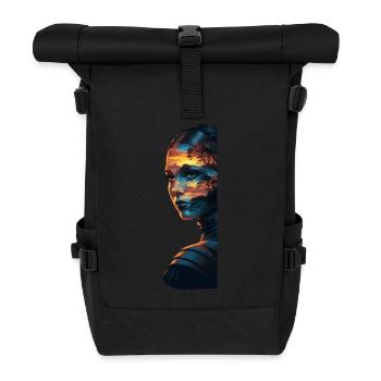 Hiking girl - wandern Frau Mädchen - Rolltop Rucksack - Schwarz - Vorne