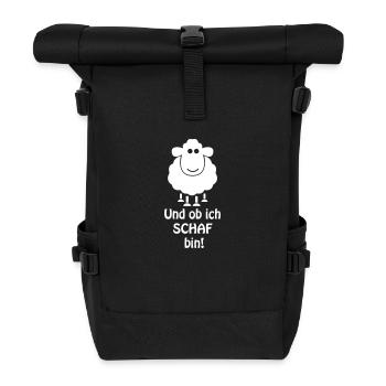 Und ob ich SCHAF bin! - Rolltop Rucksack - Schwarz - Vorne