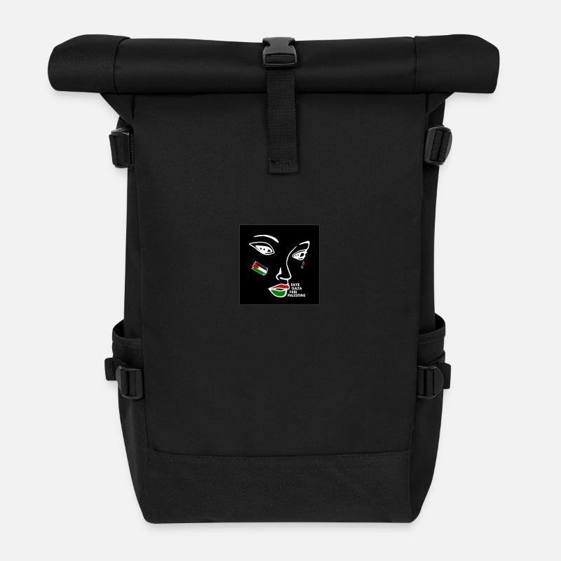 Free palestine women - Roll Top Backpack - black