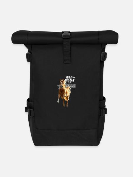 Nur die Besten reiten Edelbluthaflinger - Rolltop Rucksack - Schwarz