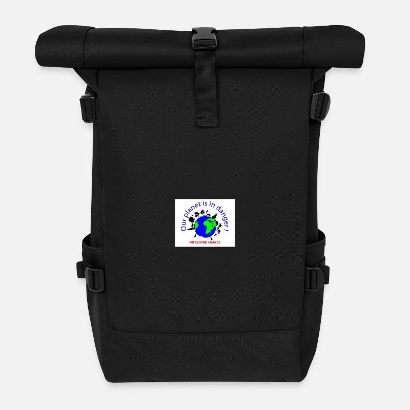 Planet in danger - Roll Top Backpack - black
