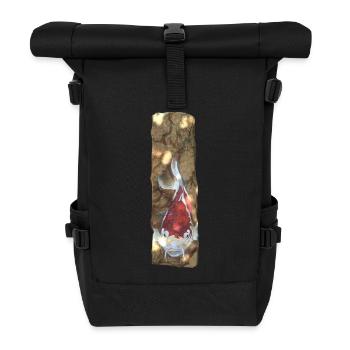 Poissons koi sur marbre rustique - Sac à dos roll top - noir - Devant