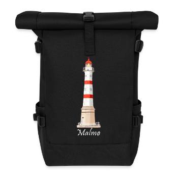 Malmö Old Lighthouse, Malmö Inre, Sweden - Roll Top Backpack - black - Front