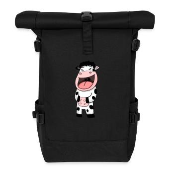 Cow laughs - Roll Top Backpack - black - Front