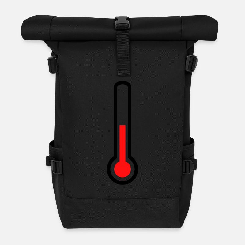 Thermomètre - température - Sac à dos roll top - noir