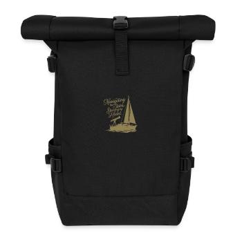 Voile, Voilier, Étoiles, Télescope - Sac à dos roll top - noir - Devant
