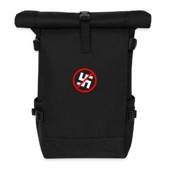 Against nazis swastika symbol - Roll Top Backpack - black - Front
