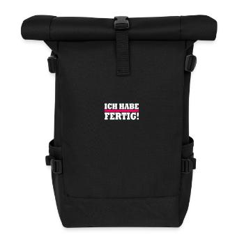 Ich habe fertig - Rolltop Rucksack - Schwarz - Vorne
