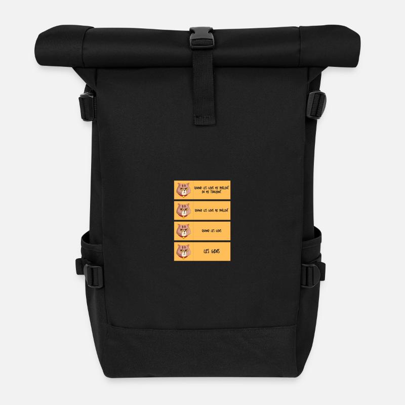 Chat grognon et limites personnelles - Rolltop Rucksack - Schwarz