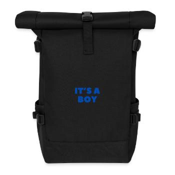 It's a Boy - Es ist ein Junge - Gender Reveal - Rolltop Rucksack - Schwarz - Vorne