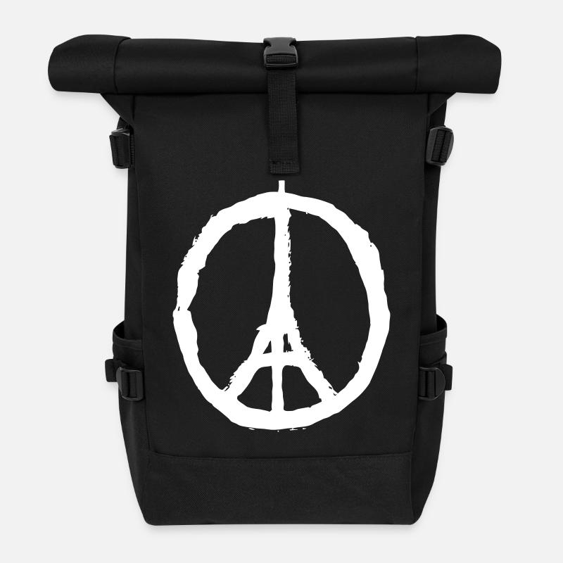PRAY FOR PARIS - PEACE FOR PARIS - Sac à dos roll top - noir