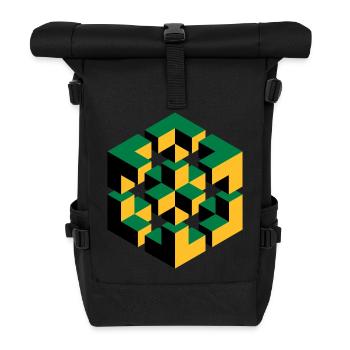 unmögliche Figur Escher Würfel Geometrie Phantasie - Rolltop Rucksack - Schwarz - Vorne