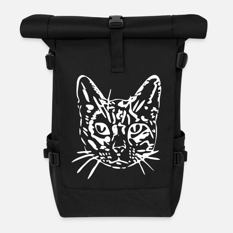Katze, Mieze, Miezekatze, Geschenk, Geschenkidee - Rolltop Rucksack - Schwarz