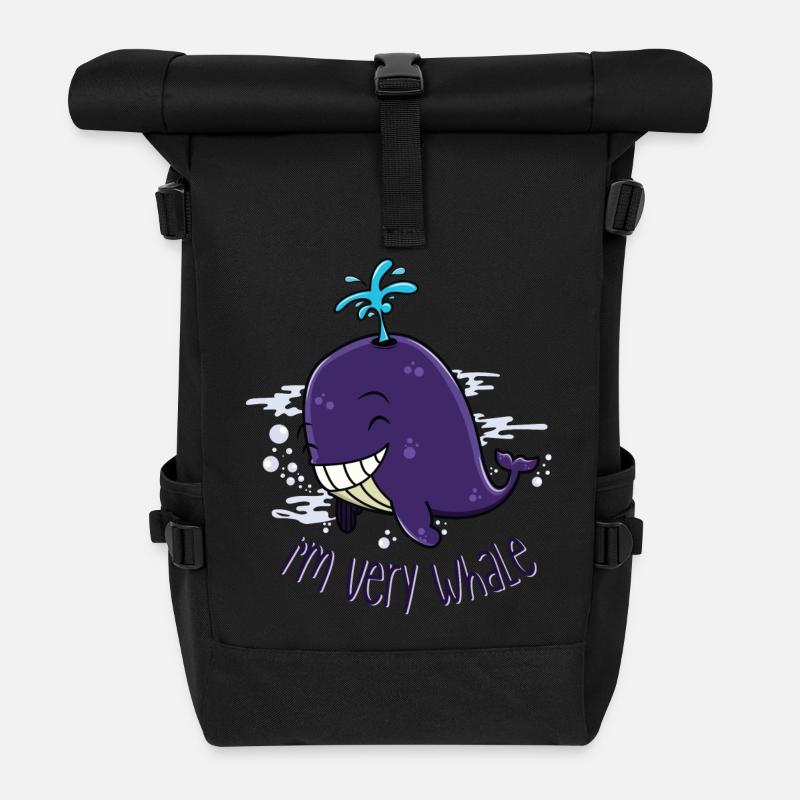 I'm very whale - Sac à dos roll top - noir