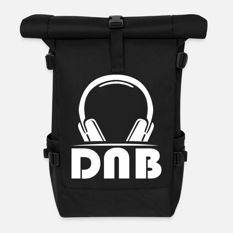 dnb drum n bass symbol music Kopfhörer Logo dnb - Rolltop Rucksack - Schwarz