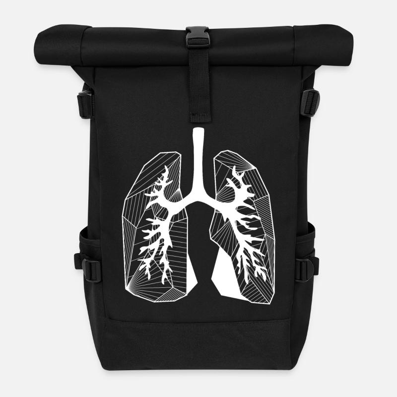 Lungs - Roll Top Backpack - black