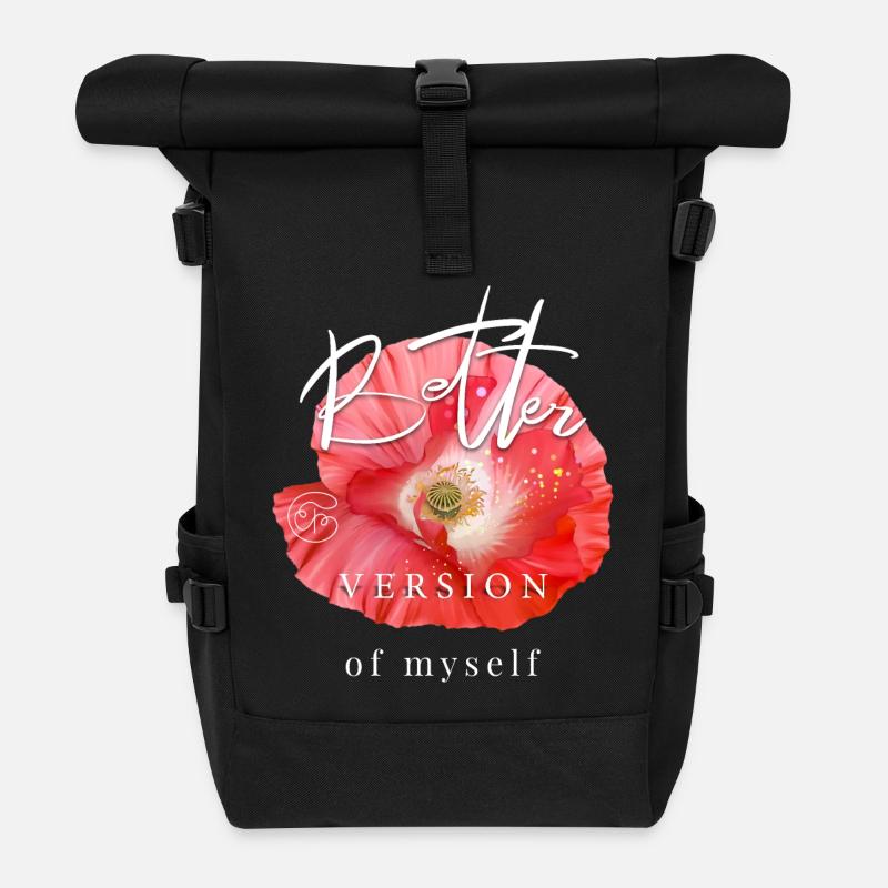 Mohnblume Muttertag Geschenk cooler Spruch Garten - Rolltop Rucksack - Schwarz