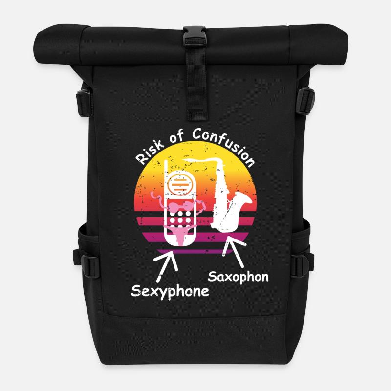 Saxophon und Sexyphone - Rolltop Rucksack - Schwarz