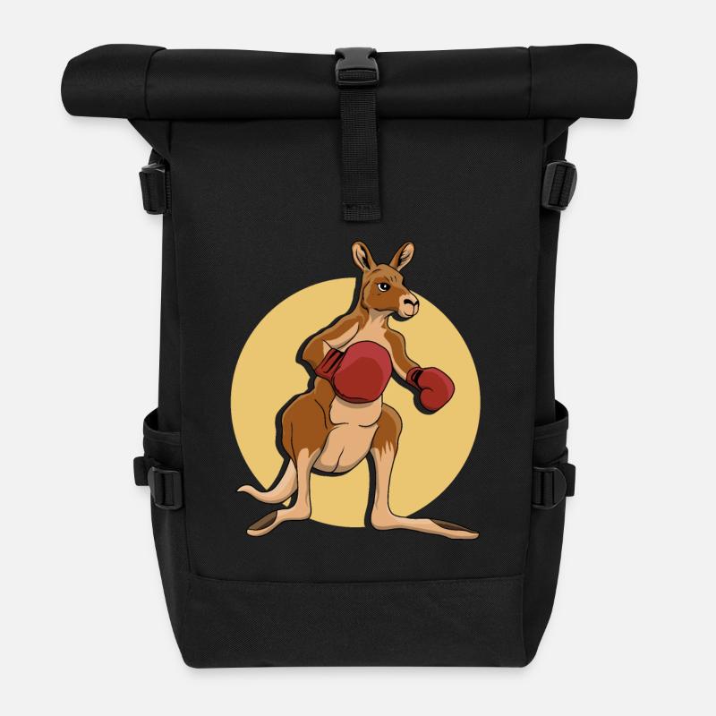 Känguru-Boxer - Rolltop Rucksack - Schwarz