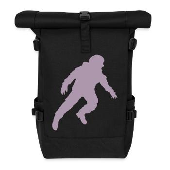 Floating Astronaut Silhouette Weightlessness - Roll Top Backpack - black - Front