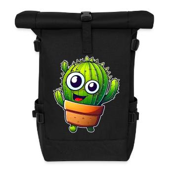 Mein kleiner grüner Kaktus - Rolltop Rucksack - Schwarz - Vorne