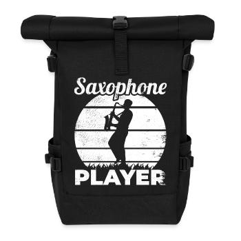Funny saxophone player - Roll Top Backpack - black - Front