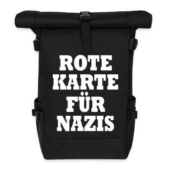 Rote karte für nazis - Rolltop Rucksack - Schwarz - Vorne