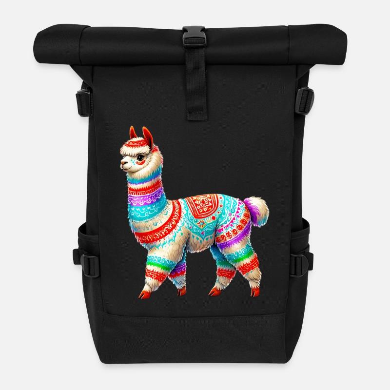Alpaka - Rolltop Rucksack - Schwarz