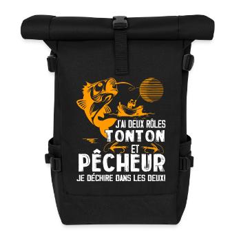 J'ai Deux Roles TONTON Pêcheur Je Déchire Pêcheu - Sac à dos roll top - noir - Devant